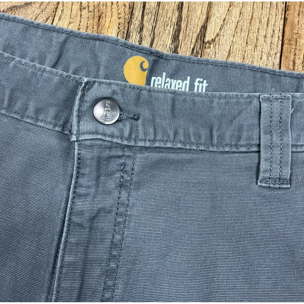 Carhartt‎ Relaxed Fit Chino Work Shorts Men's Size 38 Flat Front Pockets Gray